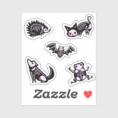 Leuke dierlijke skeletten sticker pack (Vel)
