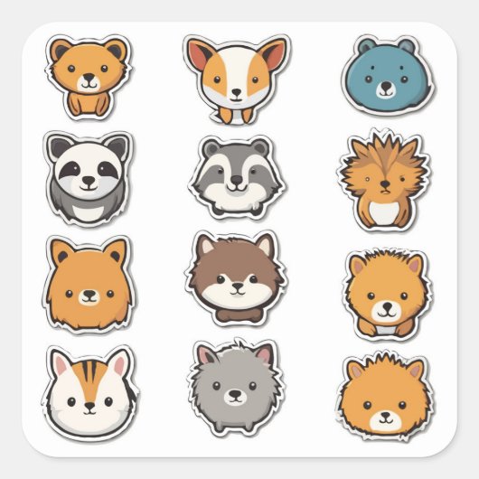 Leuke dierlijke Sticker set - Sweet Woodland Critt (Voorkant)