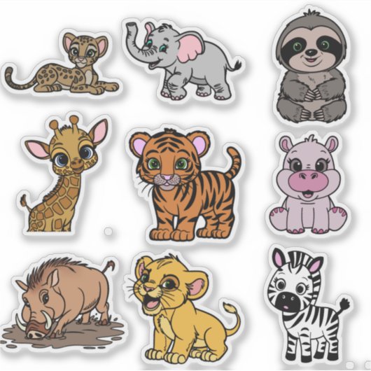 Leuke dierlijke Stickers voor kinderen (Voorkant)