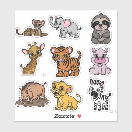 Leuke dierlijke Stickers voor kinderen (Vel)