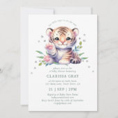 Leuke Dierlijke Tijger Sterren Wit Groen Baby show Kaart (Voorkant)