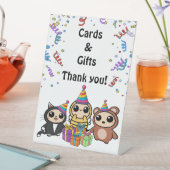 Leuke dierlijke verjaardagskaarten en cadeaus tafe reclamebord met voetstuk (Insitu)