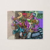 Leuke dierlijke vrienden kleurrijk legpuzzel (Horizontaal)