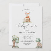 Leuke dierlijke Woodland Fox Baby shower Kaart (Voorkant)