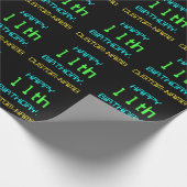 Leuke digitale computer thema 11e verjaardag cadeaupapier (Hoek)