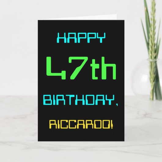 Leuke digitale computer-thema 47e verjaardag kaart (Voorkant)