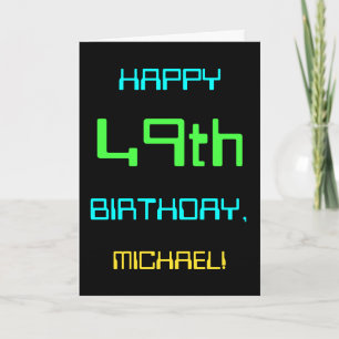 Leuke digitale computer thema 49e verjaardag kaart