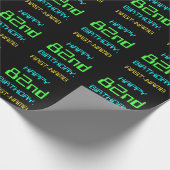 Leuke digitale computerthema 82e verjaardag cadeaupapier (Hoek)
