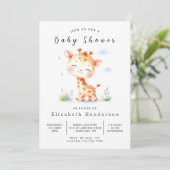 Leuke digitale Giraffe Baby shower Kaart (Staand voorkant)