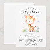 Leuke digitale Giraffe Baby shower Kaart (Voorkant / Achterkant)