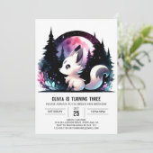 Leuke digitale wolf verjaardag kaart (Staand voorkant)