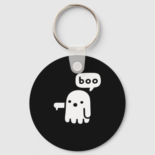 Leuke dikke geest van afkeuring Boo Halloween Sleutelhanger (Voorkant)