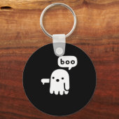 Leuke dikke geest van afkeuring Boo Halloween Sleutelhanger (Voorkant)