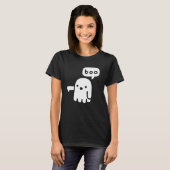 Leuke dikke geest van afkeuring Boo Halloween T-shirt (Voorkant volledig)