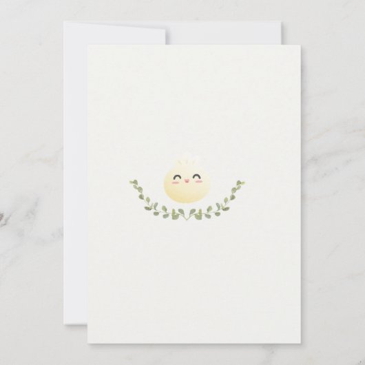 Leuke Dim Sum Dumpling Verjaardagsfeestuitnodiging Kaart (Achterkant)