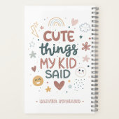 Leuke Dingen Die Mijn Kind Zei Speelse Typografie Notitieboek (Achterkant)
