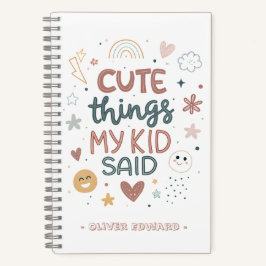 Leuke Dingen Die Mijn Kind Zei Speelse Typografie Notitieboek