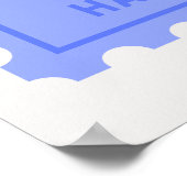 "Leuke dingen gebeuren hier" Quote Blue Stamp Prin Poster (Hoek)