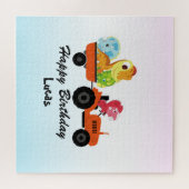 Leuke DINO dinosaurus tractor Boerderij School Ver Legpuzzel (Horizontaal)