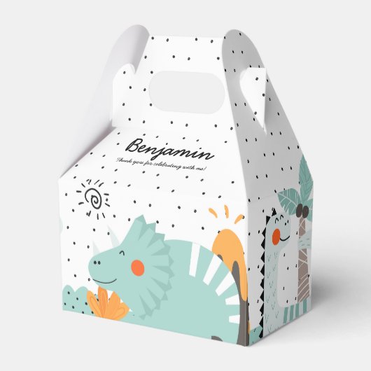 Leuke Dino Dinosaurussen Verjaardagsfeestje Bedankdoosjes (Voorkant Zijde)