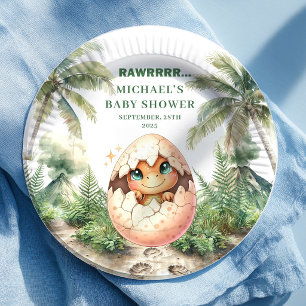 Leuke Dino-ei Baby Shower Komt Eerder Borden Papieren Bordje