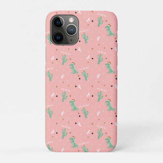 Leuke Dino en Cactus Op punt Case-Mate iPhone Case (Achterkant)