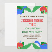 Leuke Dino-feest template voor kinderen Kaart (Voorkant / Achterkant)