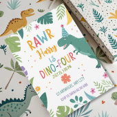 Leuke Dino-Four Dinosaurus jongen 4e verjaardag Kaart