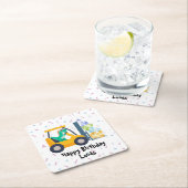 Leuke dino tractor Vrachtwagen Verjaardag School B Kartonnen Onderzetters (Insitu)