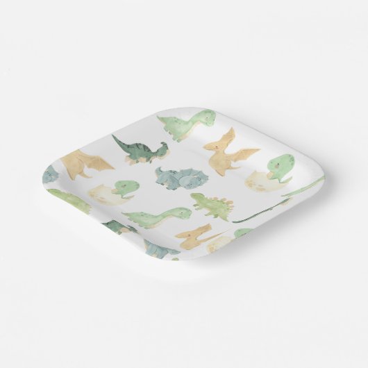 Leuke Dino Verjaardag Papieren Bordje (Gebogen)