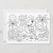 Leuke Dino Verjaardagsfeestje Ontwerp Kaart (Achterkant)
