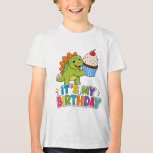 Leuke Dinosaur Cupcake T-Shirt voor Kinderen Het i