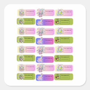 Leuke Dinosaur Kinderen Veiligheids ID Sticker Vel