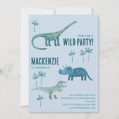 Leuke Dinosaur Kinderverjaardagsfeestje Kaart (Voorkant)