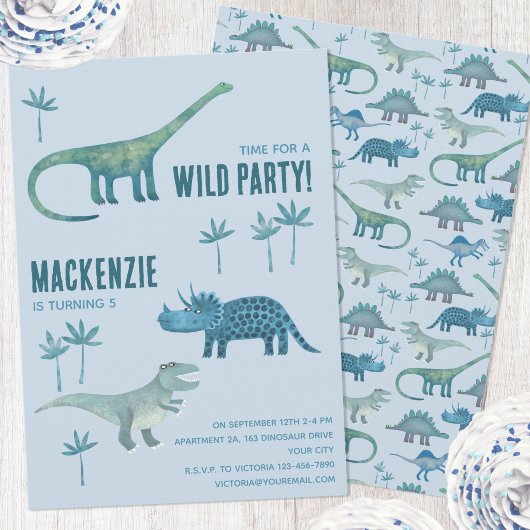Leuke Dinosaur Kinderverjaardagsfeestje Kaart