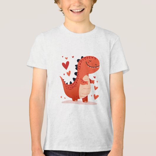 Leuke Dinosaur Love Kids T-shirt (Voorkant)