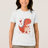 Leuke Dinosaur Love Kids T-shirt (Voorkant)