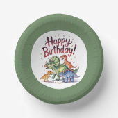 Leuke Dinosaur Verjaardag Papieren Kommen (Voorkant)