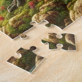 Leuke dinosauriërs in tropisch bos voor kinderen legpuzzel (Zijkant)