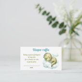 Leuke Dinosaurus Baby shower Luier Raffle Kaart (Staand voorkant)
