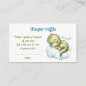 Leuke Dinosaurus Baby shower Luier Raffle Kaart (Voorkant)
