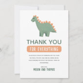 Leuke dinosaurus Baby shower meisjes dank u Bedankkaart (Voorkant)