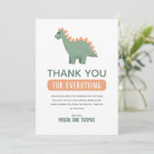 Leuke dinosaurus Baby shower meisjes dank u Bedankkaart (Staand voorkant)