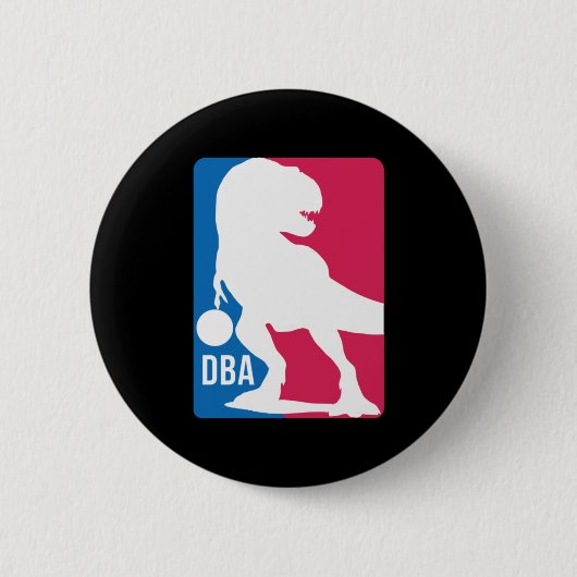 Leuke dinosaurus basketbal ronde button 5,7 cm (Voorkant)