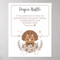 Leuke dinosaurus Boho Baby shower Luier Raffle Tek