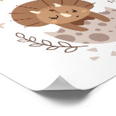 Leuke dinosaurus boho Baby shower voorkeursteken Poster (Hoek)