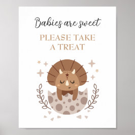Leuke dinosaurus boho Baby shower voorkeursteken Poster