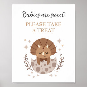 Leuke dinosaurus boho Baby shower voorkeursteken Poster