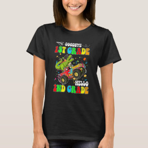 Leuke Dinosaurus Boys Kinder Hallo Afscheid 1e Gra T-shirt