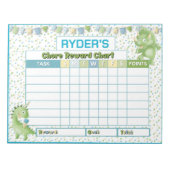 Leuke Dinosaurus Chore Reward Chart Gepersonalisee Notitieblok (Voorkant)